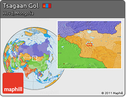 Political Location Map of Tsagaan Gol