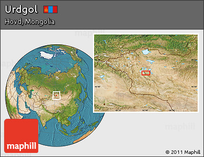 Satellite Location Map of Urdgol