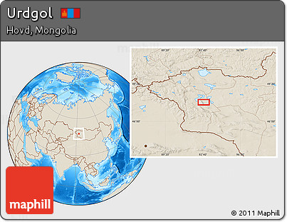 Shaded Relief Location Map of Urdgol