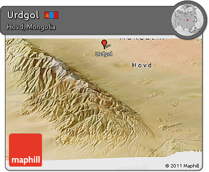 Satellite Panoramic Map of Urdgol