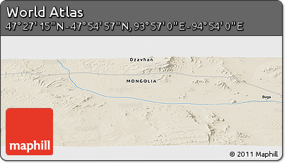 Shaded Relief Panoramic Map of the Area around 47° 41' 6" N, 94° 25' 30" E