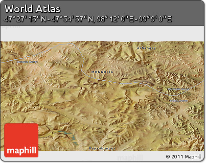 Satellite 3D Map of the Area around 47° 41' 6" N, 98° 40' 30" E