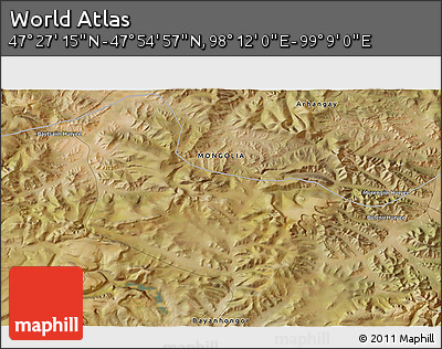 Satellite 3D Map of the Area around 47° 41' 6" N, 98° 40' 30" E