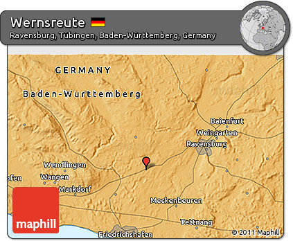 Political 3D Map of Wernsreute