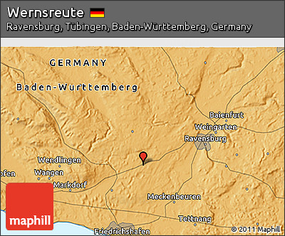 Political 3D Map of Wernsreute