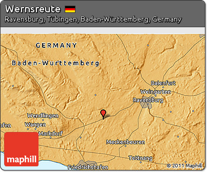 Political 3D Map of Wernsreute