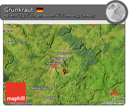 Satellite 3D Map of Grünkraut