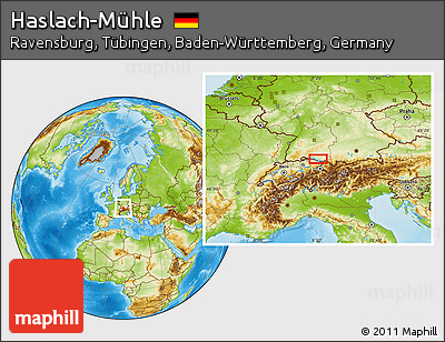 Physical Location Map of Haslach-Mühle