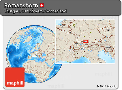Shaded Relief Location Map of Romanshorn