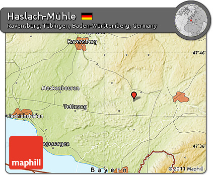 Physical Map of Haslach-Mühle