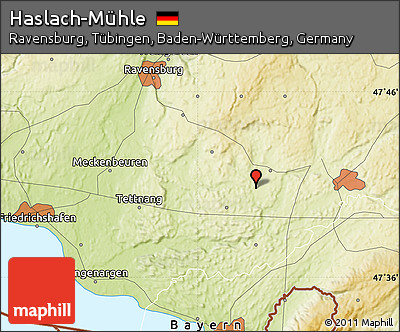 Physical Map of Haslach-Mühle