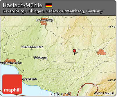 Physical Map of Haslach-Mühle