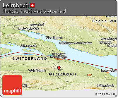 Physical Panoramic Map of Leimbach