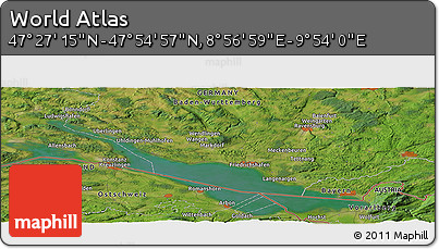 Satellite Panoramic Map of the Area around 47° 41' 6" N, 9° 25' 30" E