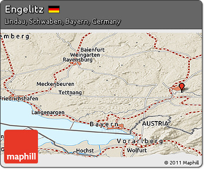 Shaded Relief Panoramic Map of Engelitz