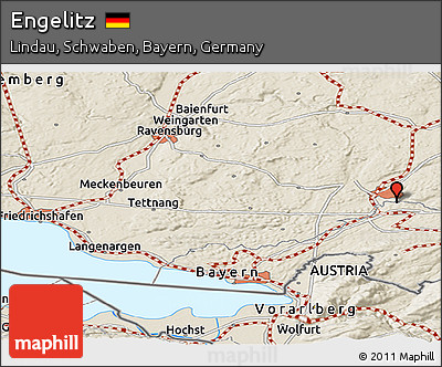 Shaded Relief Panoramic Map of Engelitz
