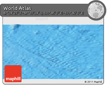 Physical 3D Map of the Area around 47° 24' 32" S, 101° 13' 29" E