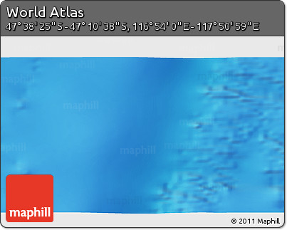 Physical 3D Map of the Area around 47° 24' 32" S, 117° 22' 30" E