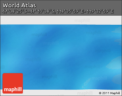 Physical 3D Map of the Area around 47° 24' 32" S, 119° 4' 29" E