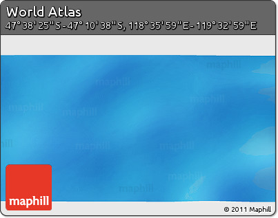 Physical 3D Map of the Area around 47° 24' 32" S, 119° 4' 29" E