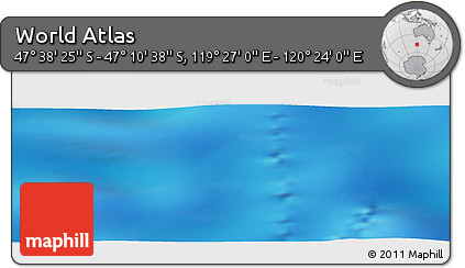 Physical Panoramic Map of the Area around 47° 24' 32" S, 119° 55' 30" E