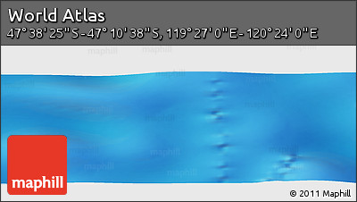 Physical Panoramic Map of the Area around 47° 24' 32" S, 119° 55' 30" E
