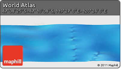 Physical Panoramic Map of the Area around 47° 24' 32" S, 119° 55' 30" E