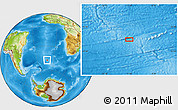 Physical Location Map of the area around 47° 24' 32" S, 11° 49' 29" W