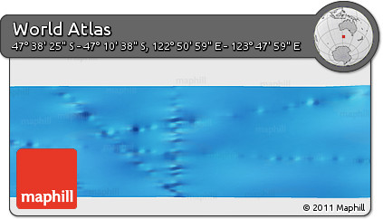 Physical Panoramic Map of the Area around 47° 24' 32" S, 123° 19' 29" E