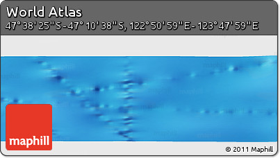Physical Panoramic Map of the Area around 47° 24' 32" S, 123° 19' 29" E