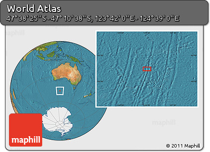Satellite Location Map of the Area around 47° 24' 32" S, 124° 10' 30" E