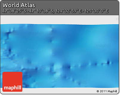 Physical 3D Map of the Area around 47° 24' 32" S, 125° 1' 30" E