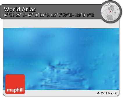 Shaded Relief 3D Map of the Area around 47° 24' 32" S, 127° 34' 30" E