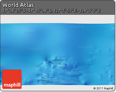 Shaded Relief 3D Map of the Area around 47° 24' 32" S, 127° 34' 30" E