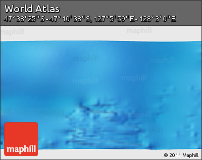 Shaded Relief 3D Map of the Area around 47° 24' 32" S, 127° 34' 30" E