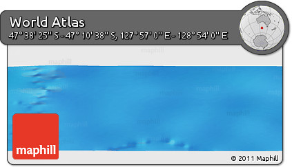 Physical Panoramic Map of the Area around 47° 24' 32" S, 128° 25' 30" E