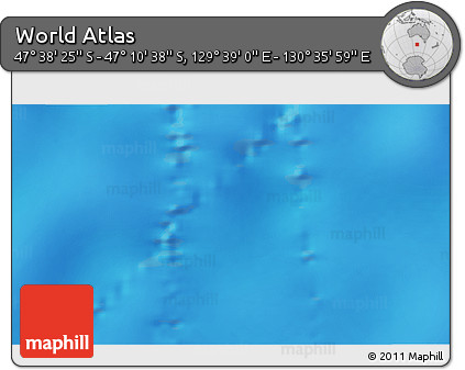 Physical 3D Map of the Area around 47° 24' 32" S, 130° 7' 30" E