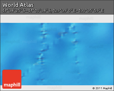Physical 3D Map of the Area around 47° 24' 32" S, 130° 7' 30" E