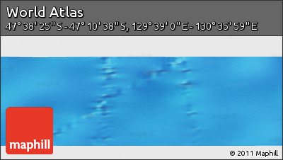 Physical Panoramic Map of the Area around 47° 24' 32" S, 130° 7' 30" E