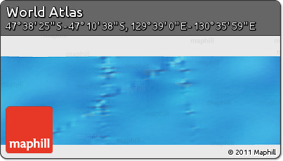 Physical Panoramic Map of the Area around 47° 24' 32" S, 130° 7' 30" E