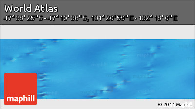 Physical Panoramic Map of the Area around 47° 24' 32" S, 131° 49' 29" E