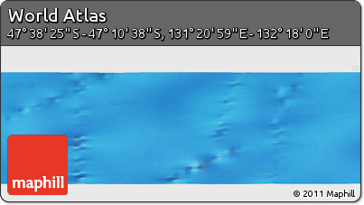 Physical Panoramic Map of the Area around 47° 24' 32" S, 131° 49' 29" E