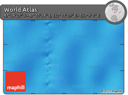 Physical Map of the Area around 47° 24' 32" S, 132° 40' 30" E