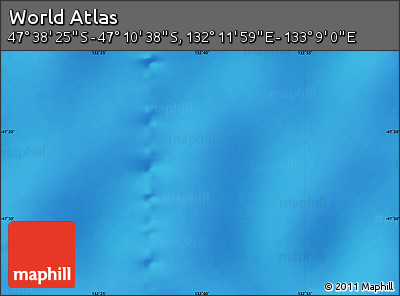 Physical Map of the Area around 47° 24' 32" S, 132° 40' 30" E