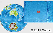 Physical Location Map of the area around 47° 24' 32" S, 135° 13' 29" E