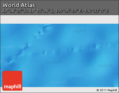 Physical 3D Map of the Area around 47° 24' 32" S, 136° 4' 29" E