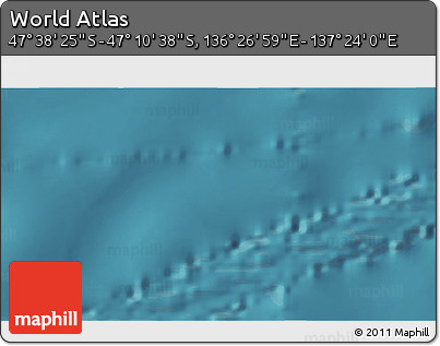 Satellite 3D Map of the Area around 47° 24' 32" S, 136° 55' 30" E