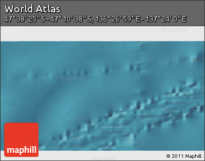 Satellite 3D Map of the Area around 47° 24' 32" S, 136° 55' 30" E