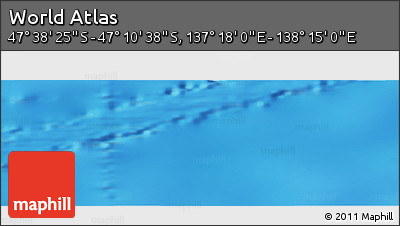 Physical Panoramic Map of the Area around 47° 24' 32" S, 137° 46' 30" E