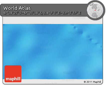 Physical 3D Map of the Area around 47° 24' 32" S, 138° 37' 30" E